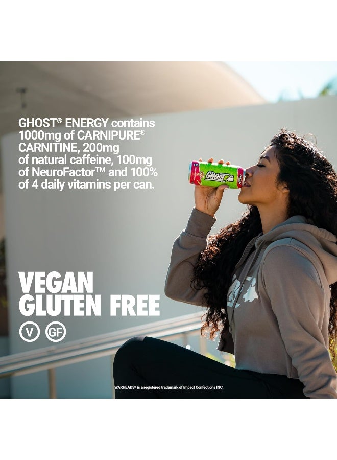 Ghost مشروب الطاقة GHOST ENERGY خالي من السكر - عبوة 12، نكهة WARHEADS بطيخ حامض، 16 أونصة - Image 5